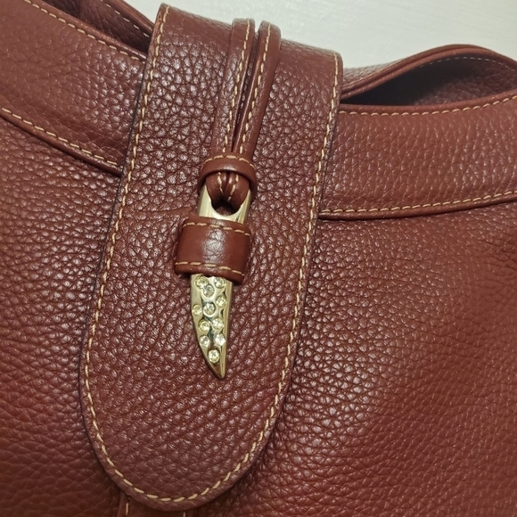 CATS Burgundy Pebble Grain Leather Hobo Bag, Classic - Picture 8 of 13